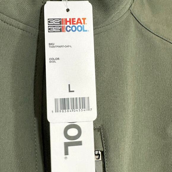 NWT 32 Degrees COOL Basil Green Vest Large Zipped Pockets Active Fall Camp Hike - Picture 7 of 8